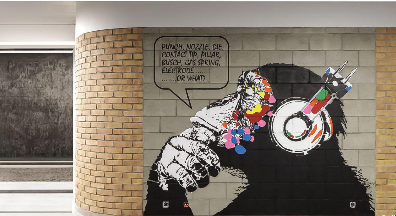 Street Art’owy mural we wnętrzu biura