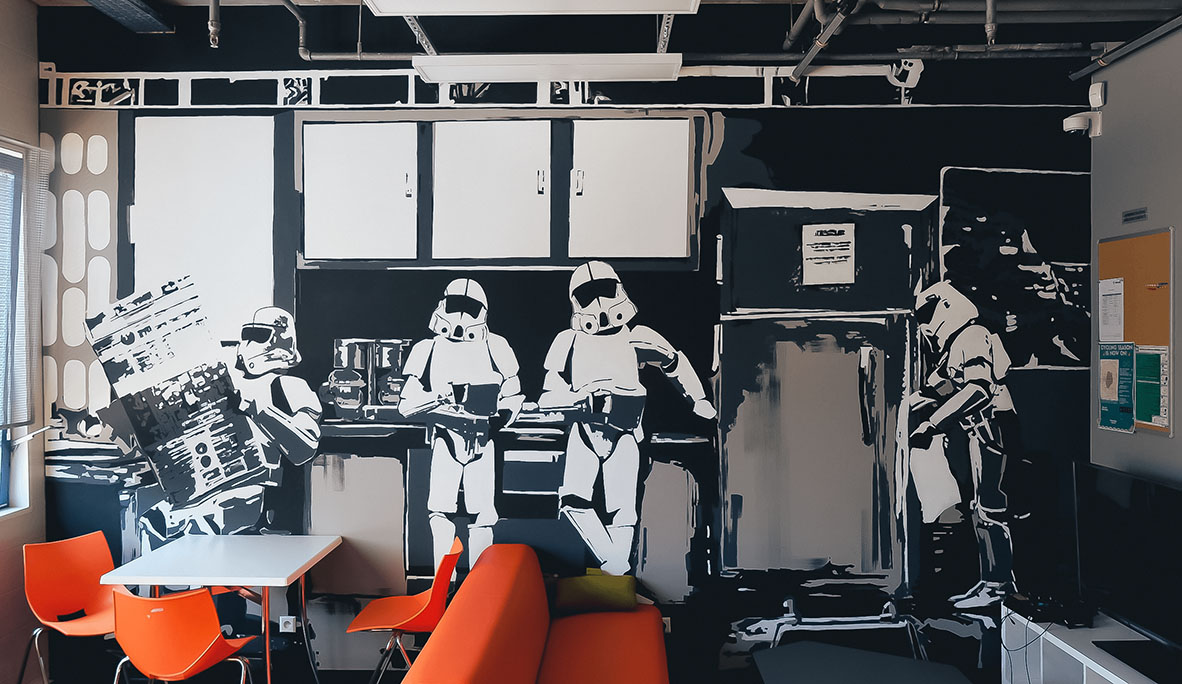 Mural ścienny ze szturmowcem